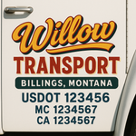 Custom Truck Door Decal Sticker Signs | US DOT Compliant Truck Door Lettering Templates | Make Your Own - Add Your Own Text (2-Pack)
