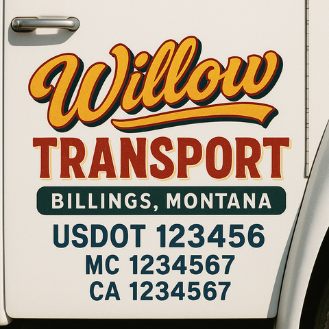Custom Truck Door Decal Sticker Signs | US DOT Compliant Truck Door Lettering Templates | Make Your Own - Add Your Own Text (2-Pack)