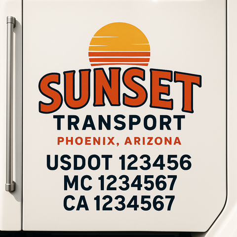 Custom Truck Door Decal Sticker Signs | US DOT Compliant Truck Door Lettering Templates | Make Your Own - Add Your Own Text (2-Pack)