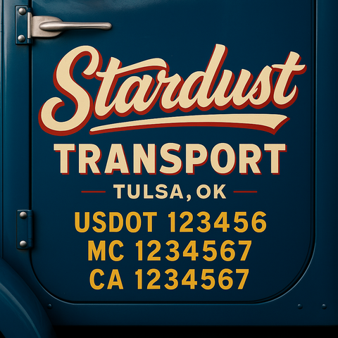 Custom Truck Door Decal Sticker Signs | US DOT Compliant Truck Door Lettering Templates | Make Your Own - Add Your Own Text (2-Pack)