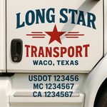 Custom Truck Door Decal Sticker Signs | US DOT Compliant Truck Door Lettering Templates | Make Your Own - Add Your Own Text (2-Pack)
