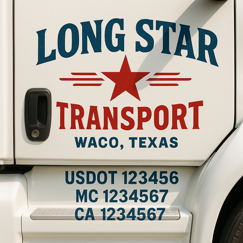 Custom Truck Door Decal Sticker Signs | US DOT Compliant Truck Door Lettering Templates | Make Your Own - Add Your Own Text (2-Pack)