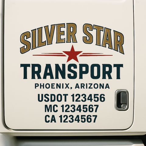 Custom Truck Door Decal Sticker Signs | US DOT Compliant Truck Door Lettering Templates | Make Your Own - Add Your Own Text (2-Pack)