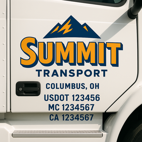 Custom Truck Door Decal Sticker Signs | US DOT Compliant Truck Door Lettering Templates | Make Your Own - Add Your Own Text (2-Pack)