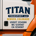 Custom Truck Door Decal Sticker Signs | US DOT Compliant Truck Door Lettering Templates | Make Your Own - Add Your Own Text (2-Pack)