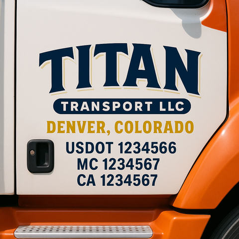 Custom Truck Door Decal Sticker Signs | US DOT Compliant Truck Door Lettering Templates | Make Your Own - Add Your Own Text (2-Pack)