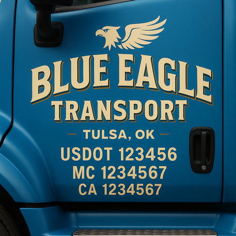 Custom Truck Door Decal Sticker Signs | US DOT Compliant Truck Door Lettering Templates | Make Your Own - Add Your Own Text (2-Pack)