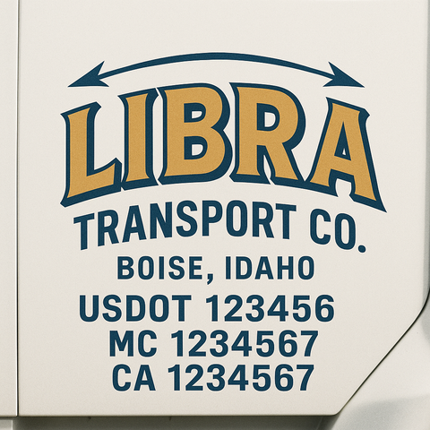 Custom Truck Door Decal Sticker Signs | US DOT Compliant Truck Door Lettering Templates | Make Your Own - Add Your Own Text (2-Pack)