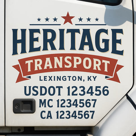 Custom Truck Door Decal Sticker Signs | US DOT Compliant Truck Door Lettering Templates | Make Your Own - Add Your Own Text (2-Pack)