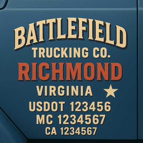 Custom Truck Door Decal Sticker Signs | US DOT Compliant Truck Door Lettering Templates | Make Your Own - Add Your Own Text (2-Pack)