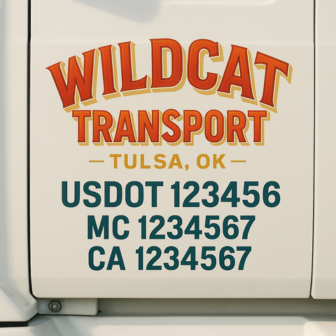 Custom Truck Door Decal Sticker Signs | US DOT Compliant Truck Door Lettering Templates | Make Your Own - Add Your Own Text (2-Pack)