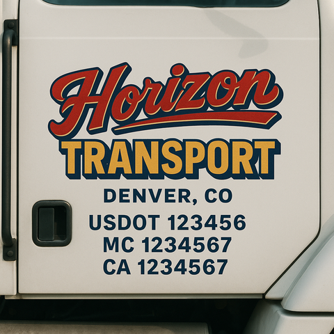 Custom Truck Door Decal Sticker Signs | US DOT Compliant Truck Door Lettering Templates | Make Your Own - Add Your Own Text (2-Pack)
