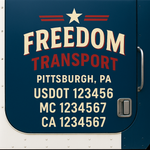 Custom Truck Door Decal Sticker Signs | US DOT Compliant Truck Door Lettering Templates | Make Your Own - Add Your Own Text (2-Pack)