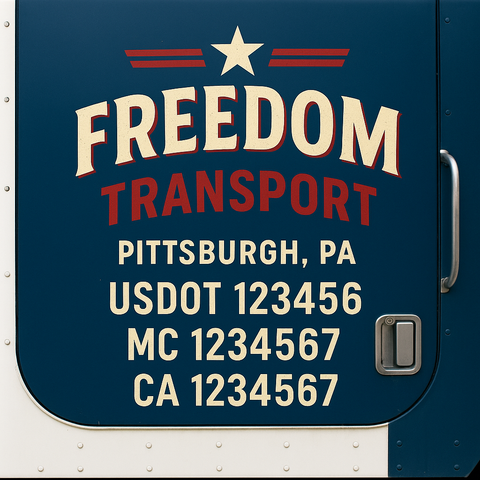 Custom Truck Door Decal Sticker Signs | US DOT Compliant Truck Door Lettering Templates | Make Your Own - Add Your Own Text (2-Pack)
