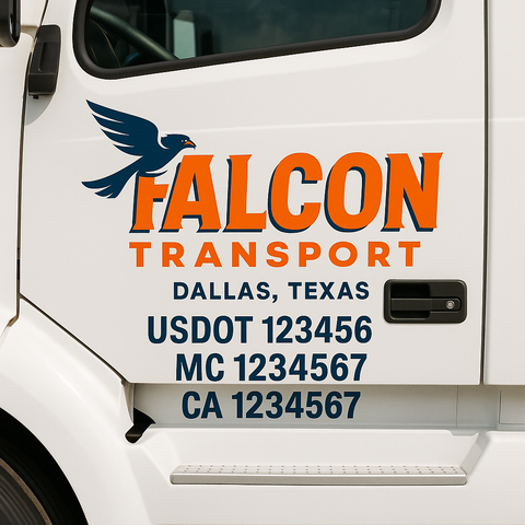 Custom Truck Door Decal Sticker Signs | US DOT Compliant Truck Door Lettering Templates | Make Your Own - Add Your Own Text (2-Pack)