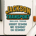 Custom Truck Door Decal Sticker Signs | US DOT Compliant Truck Door Lettering Templates | Make Your Own - Add Your Own Text (2-Pack)