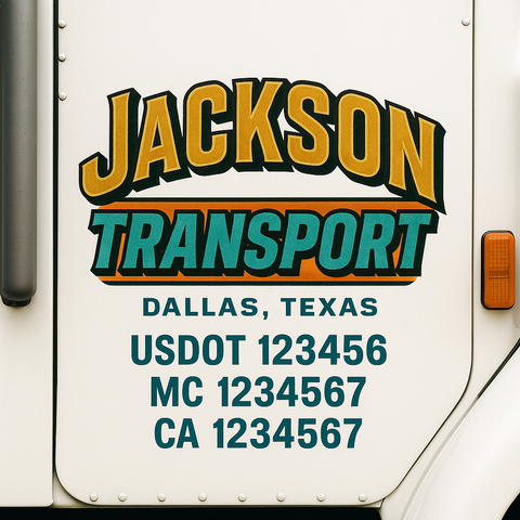 Custom Truck Door Decal Sticker Signs | US DOT Compliant Truck Door Lettering Templates | Make Your Own - Add Your Own Text (2-Pack)