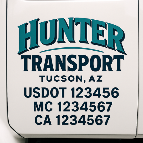 Custom Truck Door Decal Sticker Signs | US DOT Compliant Truck Door Lettering Templates | Make Your Own - Add Your Own Text (2-Pack)