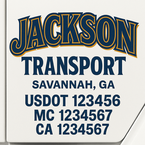 Custom Truck Door Decal Sticker Signs | US DOT Compliant Truck Door Lettering Templates | Make Your Own - Add Your Own Text (2-Pack)