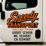 Custom Truck Door Decal Sticker Signs | US DOT Compliant Truck Door Lettering Templates | Make Your Own - Add Your Own Text (2-Pack)