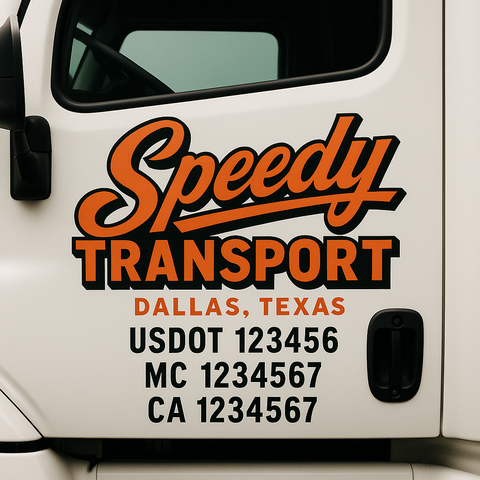 Custom Truck Door Decal Sticker Signs | US DOT Compliant Truck Door Lettering Templates | Make Your Own - Add Your Own Text (2-Pack)