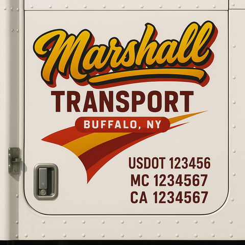 Custom Truck Door Decal Sticker Signs | US DOT Compliant Truck Door Lettering Templates | Make Your Own - Add Your Own Text (2-Pack)