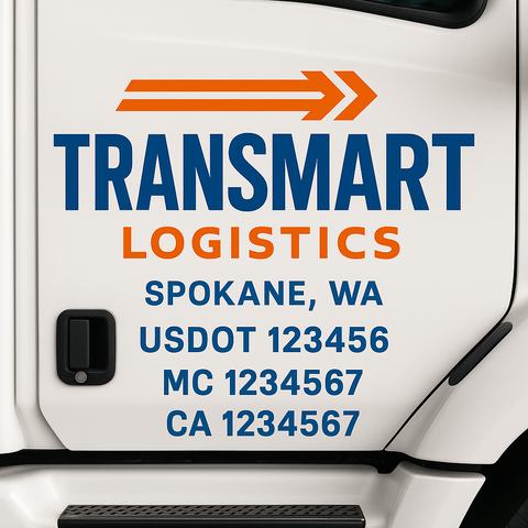 Custom Truck Door Decal Sticker Signs | US DOT Compliant Truck Door Lettering Templates | Make Your Own - Add Your Own Text (2-Pack)