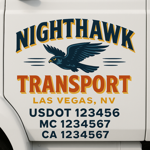 Custom Truck Door Decal Sticker Signs | US DOT Compliant Truck Door Lettering Templates | Make Your Own - Add Your Own Text (2-Pack)