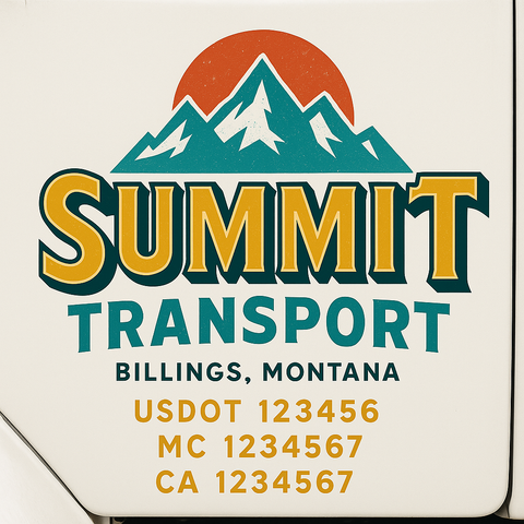 Custom Truck Door Decal Sticker Signs | US DOT Compliant Truck Door Lettering Templates | Make Your Own - Add Your Own Text (2-Pack)