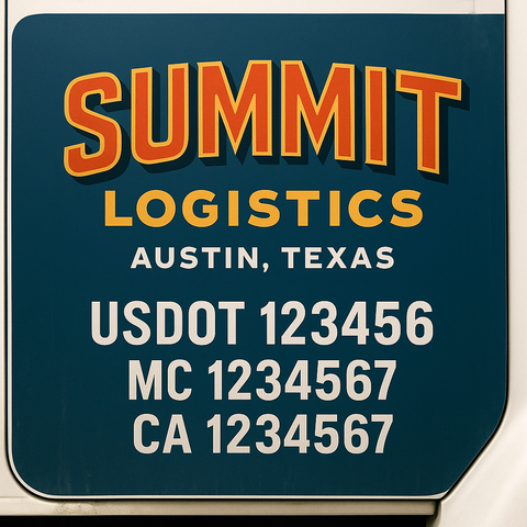 Custom Truck Door Decal Sticker Signs | US DOT Compliant Truck Door Lettering Templates | Make Your Own - Add Your Own Text (2-Pack)