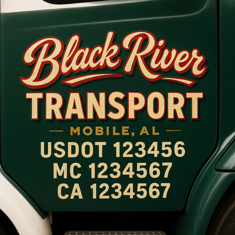 Custom Truck Door Decal Sticker Signs | US DOT Compliant Truck Door Lettering Templates | Make Your Own - Add Your Own Text (2-Pack)