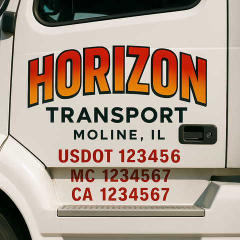 Custom Truck Door Decal Sticker Signs | US DOT Compliant Truck Door Lettering Templates | Make Your Own - Add Your Own Text (2-Pack)