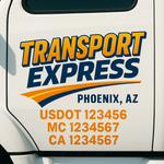 Custom Truck Door Decal Sticker Signs | US DOT Compliant Truck Door Lettering Templates | Make Your Own - Add Your Own Text (2-Pack)