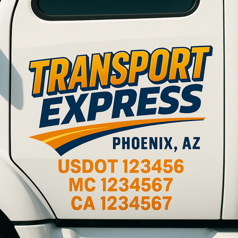 Custom Truck Door Decal Sticker Signs | US DOT Compliant Truck Door Lettering Templates | Make Your Own - Add Your Own Text (2-Pack)