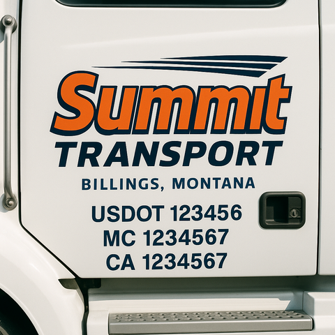 Custom Truck Door Decal Sticker Signs | US DOT Compliant Truck Door Lettering Templates | Make Your Own - Add Your Own Text (2-Pack)
