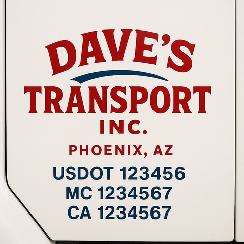 Custom Truck Door Decal Sticker Signs | US DOT Compliant Truck Door Lettering Templates | Make Your Own - Add Your Own Text (2-Pack)