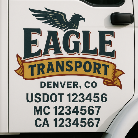 Custom Truck Door Decal Sticker Signs | US DOT Compliant Truck Door Lettering Templates | Make Your Own - Add Your Own Text (2-Pack)