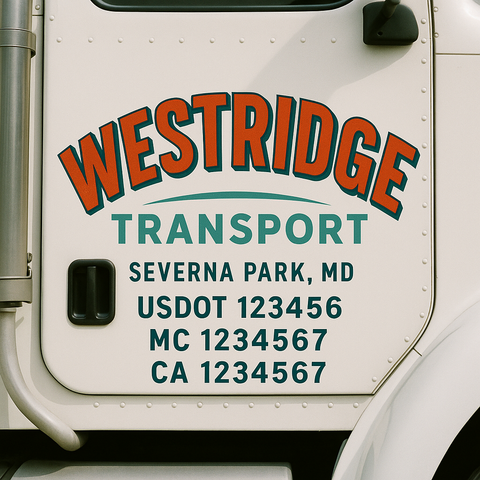 Custom Truck Door Decal Sticker Signs | US DOT Compliant Truck Door Lettering Templates | Make Your Own - Add Your Own Text (2-Pack)