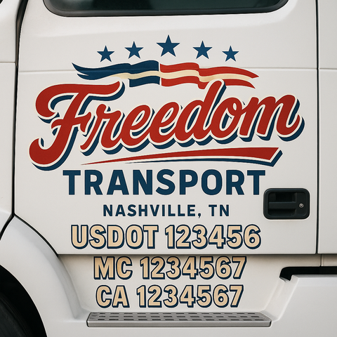 Custom Truck Door Decal Sticker Signs | US DOT Compliant Truck Door Lettering Templates | Make Your Own - Add Your Own Text (2-Pack)