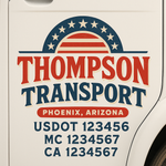 Custom Truck Door Decal Sticker Signs | US DOT Compliant Truck Door Lettering Templates | Make Your Own - Add Your Own Text (2-Pack)