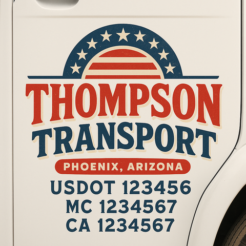 Custom Truck Door Decal Sticker Signs | US DOT Compliant Truck Door Lettering Templates | Make Your Own - Add Your Own Text (2-Pack)