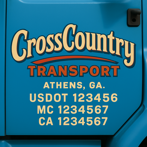 Custom Truck Door Decal Sticker Signs | US DOT Compliant Truck Door Lettering Templates | Make Your Own - Add Your Own Text (2-Pack)
