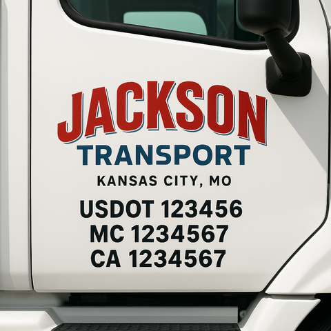 Custom Truck Door Decal Sticker Signs | US DOT Compliant Truck Door Lettering Templates | Make Your Own - Add Your Own Text (2-Pack)