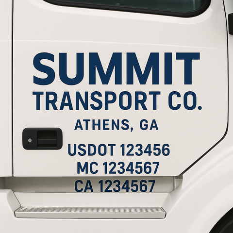 Custom Truck Door Decal Sticker Signs | US DOT Compliant Truck Door Lettering Templates | Make Your Own - Add Your Own Text (2-Pack)