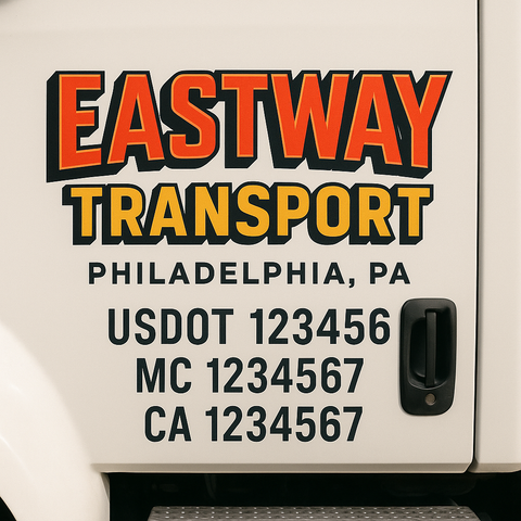 Custom Truck Door Decal Sticker Signs | US DOT Compliant Truck Door Lettering Templates | Make Your Own - Add Your Own Text (2-Pack)