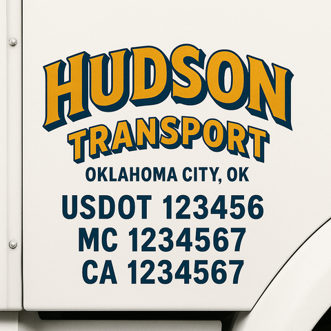 Custom Truck Door Decal Sticker Signs | US DOT Compliant Truck Door Lettering Templates | Make Your Own - Add Your Own Text (2-Pack)