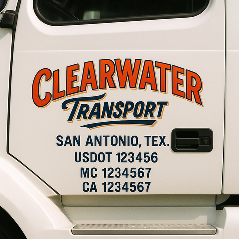 Custom Truck Door Decal Sticker Signs | US DOT Compliant Truck Door Lettering Templates | Make Your Own - Add Your Own Text (2-Pack)