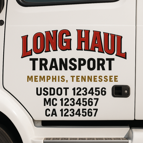 Custom Truck Door Decal Sticker Signs | US DOT Compliant Truck Door Lettering Templates | Make Your Own - Add Your Own Text (2-Pack)