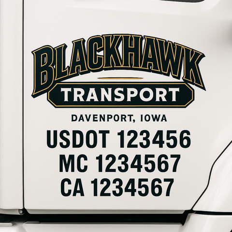 Custom Truck Door Decal Sticker Signs | US DOT Compliant Truck Door Lettering Templates | Make Your Own - Add Your Own Text (2-Pack)