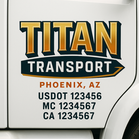 Custom Truck Door Decal Sticker Signs | US DOT Compliant Truck Door Lettering Templates | Make Your Own - Add Your Own Text (2-Pack)